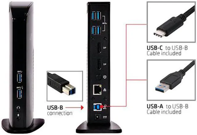 Alt view image 3 of 6 - Club3D Black CSV-1460 USB 3.0 Dual Display 4K60Hz Docking Station