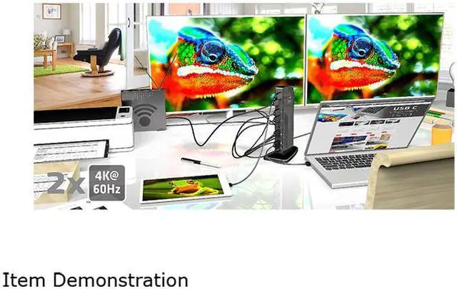 Alt view image 5 of 6 - Club3D Black CSV-1460 USB 3.0 Dual Display 4K60Hz Docking Station