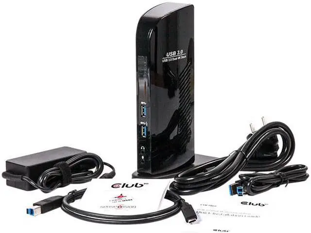 Alt view image 4 of 6 - Club3D Black CSV-1460 USB 3.0 Dual Display 4K60Hz Docking Station