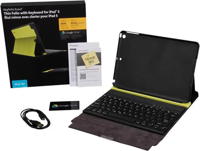 Alt view image 12 of 12 - Kensington Chartreuse KeyFolio Exact Thin Folio with Removable Bluetooth Keyboard Model K97093US