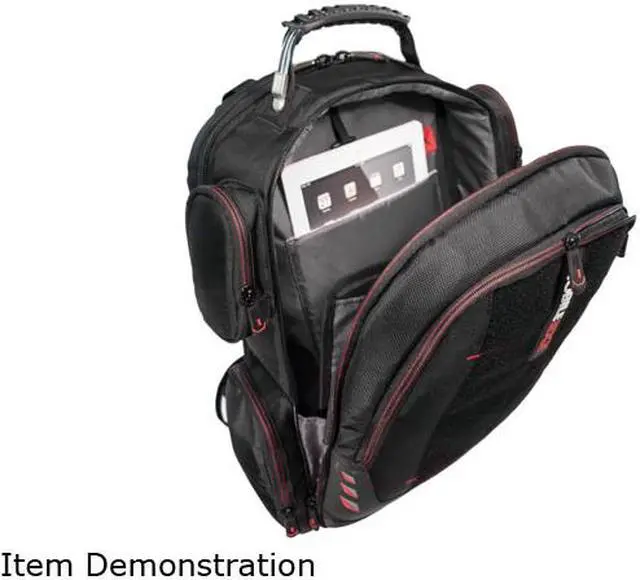 Alt view image 9 of 14 - Mobile Edge - Core Gaming Checkpoint Friendly 18.4" Backpack w/Velcro Front Panel - Black with Red Trim