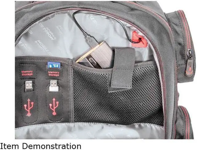 Alt view image 12 of 14 - Mobile Edge - Core Gaming Checkpoint Friendly 18.4" Backpack w/Velcro Front Panel - Black with Red Trim