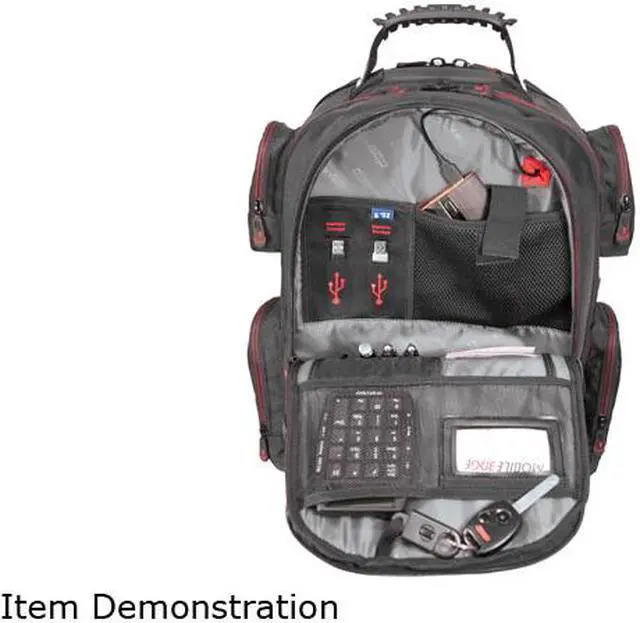 Alt view image 11 of 14 - Mobile Edge - Core Gaming Checkpoint Friendly 18.4" Backpack w/Velcro Front Panel - Black with Red Trim