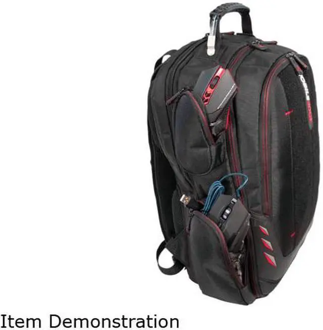 Alt view image 5 of 14 - Mobile Edge CORE Gaming Backpack w/Molded Panel 17.3?-18? - Black with Red Trim