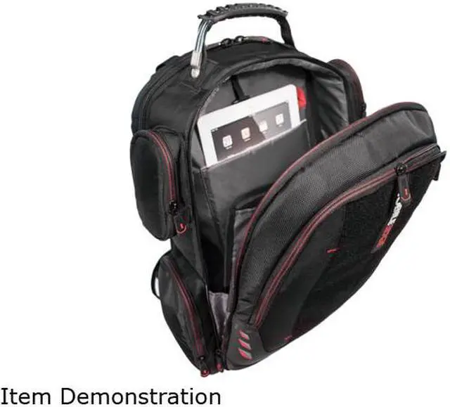 Alt view image 8 of 14 - Mobile Edge CORE Gaming Backpack w/Molded Panel 17.3?-18? - Black with Red Trim