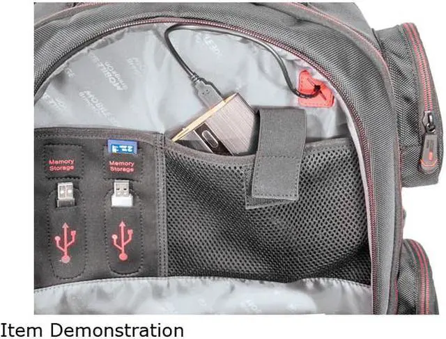 Alt view image 12 of 14 - Mobile Edge CORE Gaming Backpack w/Molded Panel 17.3?-18? - Black with Red Trim