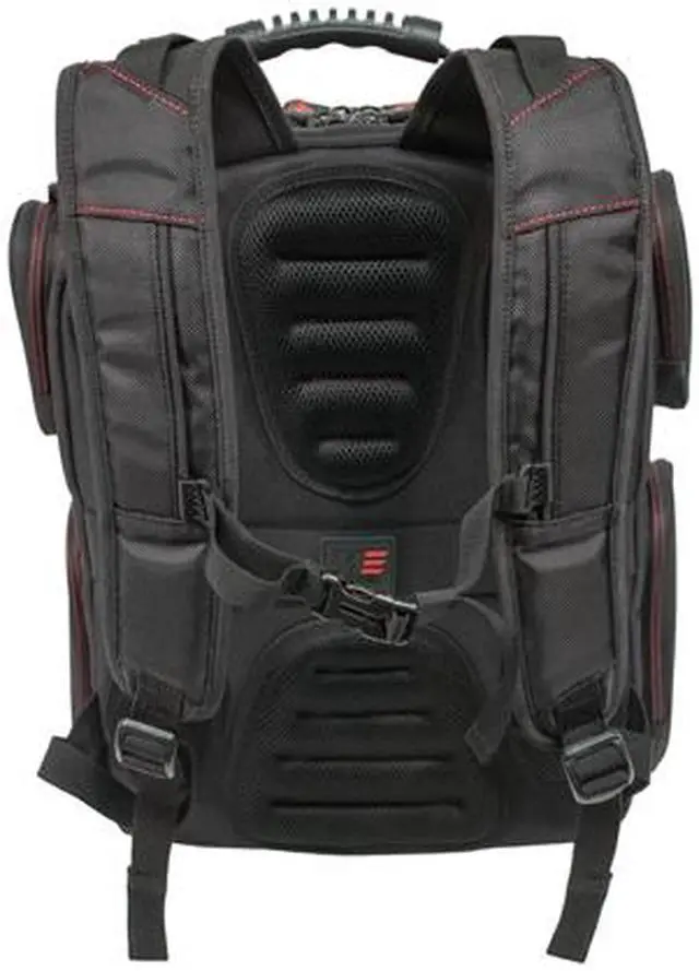 Alt view image 4 of 14 - Mobile Edge CORE Gaming Backpack w/Molded Panel 17.3?-18? - Black with Red Trim