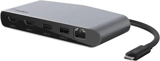Alt view image 2 of 8 - Belkin Mini Thunderbolt 3 Dock, MacOS and Windows, Dual 4k Display @60Hz