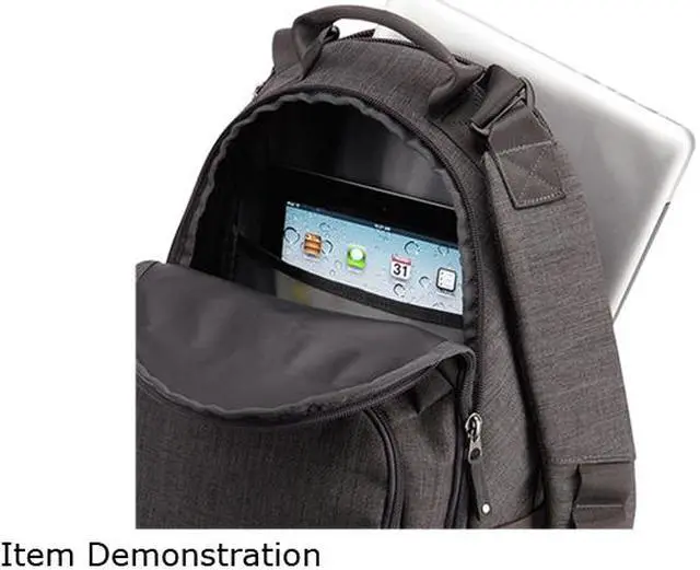 Alt view image 6 of 10 - Case Logic Anthracite Berkley 14" Laptop + Tablet Backpack Model BPCA-114ANTHRACITE