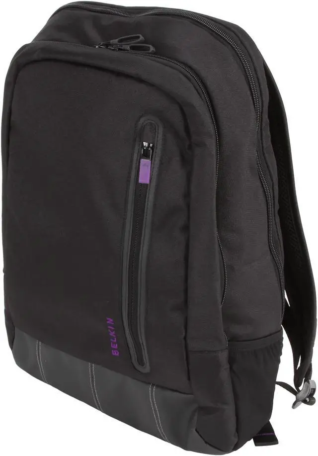 belkin swift laptop backpack BELKIN Black/Purple Swift Backpack Model F8N507ttC01