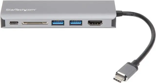 Alt view image 2 of 6 - StarTech.com USB C Multiport Adapter - USB-C Travel Dock to 4K HDMI, 3 x USB 3.0 Hub, SD/SDHC, GbE, 60W PD 3.0 Pass-Through - USB Type-C/Thunderbolt 3 - Upgraded Version of DKT30CSDHPD (DKT30CSDHPD3)