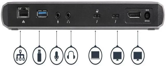 Alt view image 5 of 6 - StarTech.com TB3DK2DPPD Dual 4K Monitor Thunderbolt 3 Dock with DisplayPort - 85 W Power Delivery + Charging - Mac & Windows (TB3DK2DisplayPortPD)