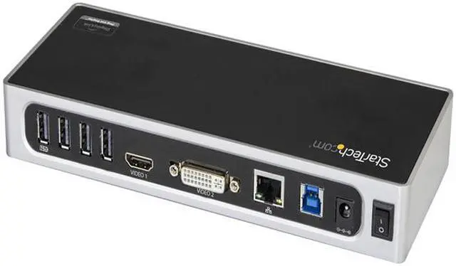 Alt view image 3 of 8 - StarTech.com DK30ADD USB 3.0 Dual Monitor Docking Station / Mac & Windows / USB to HDMI / USB to VGA or DVI / Port Replicator / 6 x USB 3.0