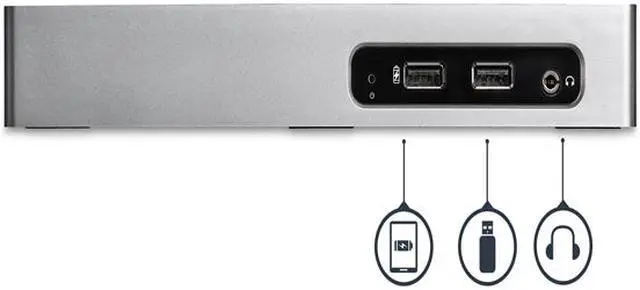 Alt view image 4 of 8 - StarTech.com DK30ADD USB 3.0 Dual Monitor Docking Station / Mac & Windows / USB to HDMI / USB to VGA or DVI / Port Replicator / 6 x USB 3.0