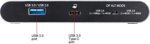 Alt view image 5 of 11 - StarTech.com DK30C2DAGPD USB-C Multiport Adapter - Dual-Monitor - Windows - USB-C to Dual 4K DisplayPort Adapter - 2x USB-A Ports - 100W PD 3.0 - GbE