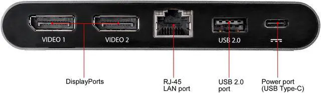 Alt view image 7 of 11 - StarTech.com DK30C2DAGPD USB-C Multiport Adapter - Dual-Monitor - Windows - USB-C to Dual 4K DisplayPort Adapter - 2x USB-A Ports - 100W PD 3.0 - GbE
