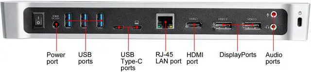 Alt view image 3 of 4 - StarTech.com DK30CH2DEP Triple 4K Monitor USB C Dock with DisplayPort and HDMI - 100W Power Delivery - Mac, Windows & Chrome OS (DK30CH2DEP)