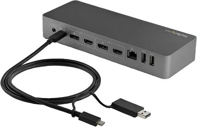 Alt view image 2 of 13 - StarTech.com Black & Space Gray DK30C2DPEP Dual 4K Universal Laptop Docking Station - USB-C / USB 3.0 - 100W PD