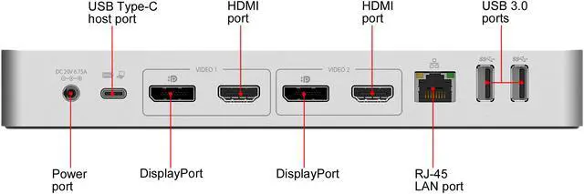 Alt view image 4 of 4 - StarTech.com Black & Space Gray DK30C2DPPD Dual 4K Universal Laptop Docking Station - USB-C / USB 3.0 - 60W PD