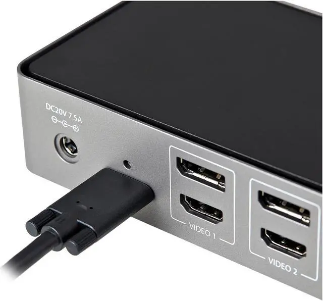 Alt view image 6 of 16 - USB-C & USB-A Dock - Hybrid Universal Triple Monitor Laptop Docking Station w/ DisplayPort & HDMI 4K 60Hz - 85W Power Delivery, 6x USB Hub, GbE, Audio - USB 3.1 Gen 2 10Gbps (DK31C3HDPD)