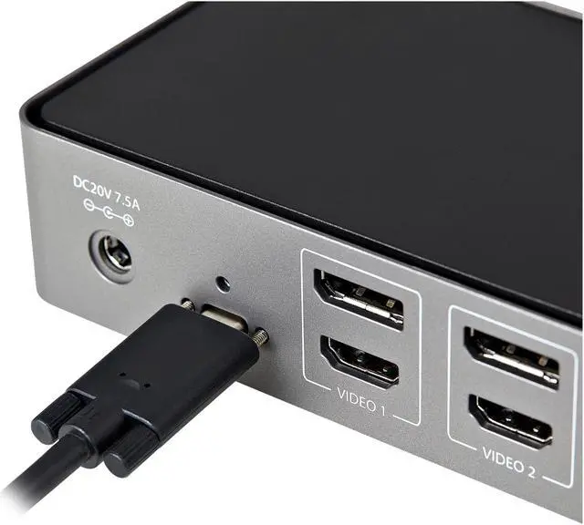 Alt view image 7 of 16 - USB-C & USB-A Dock - Hybrid Universal Triple Monitor Laptop Docking Station w/ DisplayPort & HDMI 4K 60Hz - 85W Power Delivery, 6x USB Hub, GbE, Audio - USB 3.1 Gen 2 10Gbps (DK31C3HDPD)