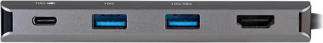 Alt view image 3 of 5 - StarTech.com DKT31CHPDL USB C Multiport Adapter - 10Gbps USB Type-C Mini Dock with 4K 30Hz HDMI - 100W Power Delivery Passthrough - 3-Port USB Hub, GbE - USB 3.1/3.2 Gen 2 Laptop Dock - 10" Cable (DKT31CHPDL)
