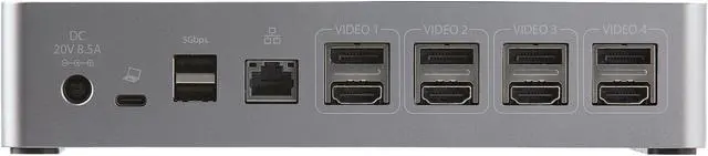 Alt view image 6 of 12 - USB-C Dock, 4K 60Hz Quad Monitor DisplayPort & HDMI, Universal USB C Docking Station with 100W Power Delivery Charging, USB Hub w/ 1x USB Type-C & 3x USB-A, Ethernet, Audio - Thunderbolt 3 Compatible (DK31C4DPPD)