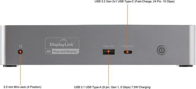 Alt view image 5 of 12 - USB-C Dock, 4K 60Hz Quad Monitor DisplayPort & HDMI, Universal USB C Docking Station with 100W Power Delivery Charging, USB Hub w/ 1x USB Type-C & 3x USB-A, Ethernet, Audio - Thunderbolt 3 Compatible (DK31C4DPPD)