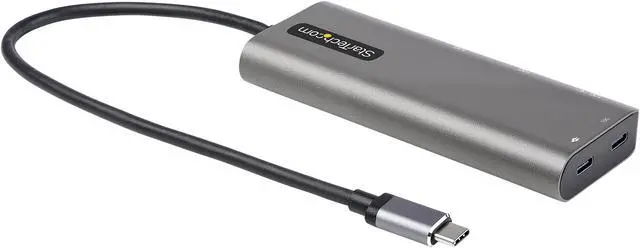 Alt view image 7 of 11 - USB C Multiport Adapter, USB-C to HDMI or Mini DisplayPort 4K 60Hz, 100W Power Delivery Pass-Through, 4-Port 10Gbps USB Hub, USB Type-C Mini Dock, 12"/30cm Long Attached Cable - Works w/ Thunderbolt 3