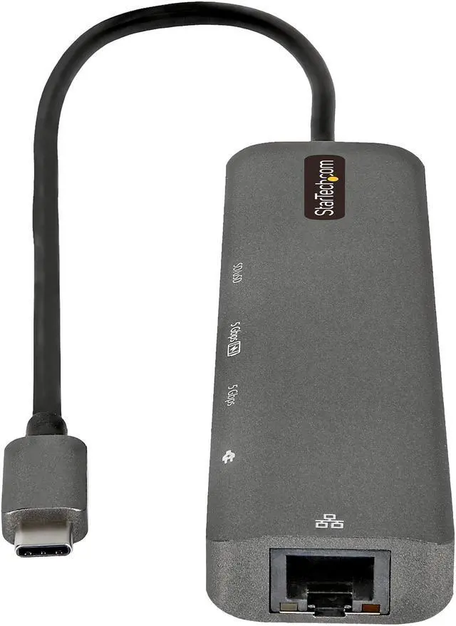 Alt view image 3 of 6 - USB C Multiport Adapter, USB-C to 4K 60Hz HDMI 2.0, 100W Power Delivery Pass-through, SD/MicroSD, 2-Port USB 3.0 Hub, GbE, USB Type-C Mini Dock, 12" (30cm) Long Attached Cable - Works w/Thunderbolt 3