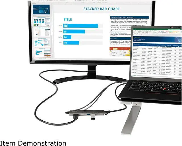 Alt view image 5 of 6 - USB C Multiport Adapter, USB-C to 4K 60Hz HDMI 2.0, 100W Power Delivery Pass-through, SD/MicroSD, 2-Port USB 3.0 Hub, GbE, USB Type-C Mini Dock, 12" (30cm) Long Attached Cable - Works w/Thunderbolt 3
