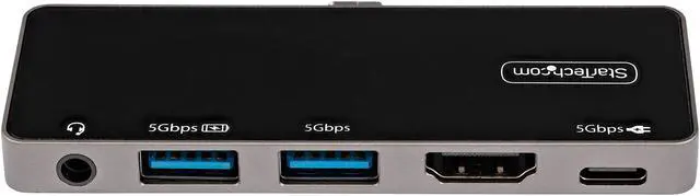 Alt view image 4 of 6 - USB C Multiport Adapter, USB-C Mini Dock, USB-C to 4K 60Hz HDMI 2.0, With 100W Power Delivery Pass-Through Charging, 3-Port USB 3.0 Hub, Audio, USB Type-C Multiport Adapter - USB-C Travel Dock
