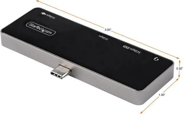 Alt view image 3 of 6 - USB C Multiport Adapter, USB-C Mini Dock, USB-C to 4K 60Hz HDMI 2.0, With 100W Power Delivery Pass-Through Charging, 3-Port USB 3.0 Hub, Audio, USB Type-C Multiport Adapter - USB-C Travel Dock