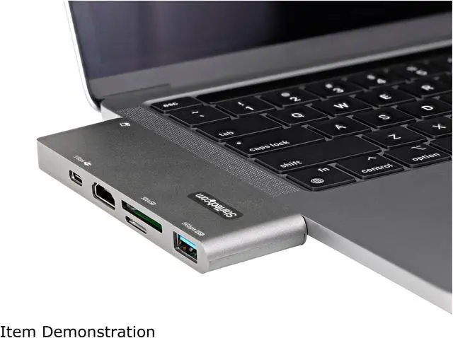 Alt view image 13 of 17 - USB C Multiport Adapter for MacBook Pro/Air, USB Type-C to 4K HDMI, 100W Power Delivery Pass-through Charging, SD/MicroSD Slot, 2-Port USB 3.0 Hub, Portable USB-C Mini Dock - Works w/ Thunderbolt 3