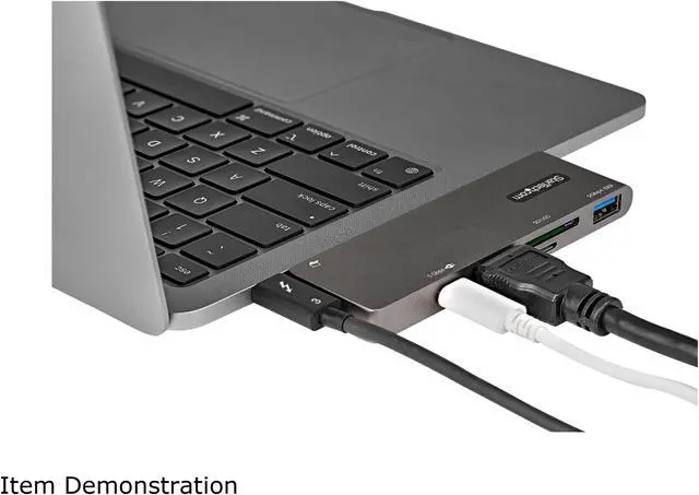 Alt view image 16 of 17 - USB C Multiport Adapter for MacBook Pro/Air, USB Type-C to 4K HDMI, 100W Power Delivery Pass-through Charging, SD/MicroSD Slot, 2-Port USB 3.0 Hub, Portable USB-C Mini Dock - Works w/ Thunderbolt 3