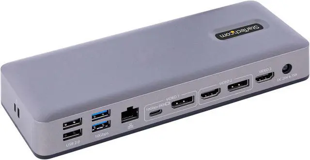 Alt view image 2 of 7 - StarTech.com USB-C Docking Station - Multi Monitor HDMI/DP/DP Alt Mode USB-C Dock - 3x 4K30 / 2x 4K60 - 7-Port USB Hub (DK31C3MNCR)