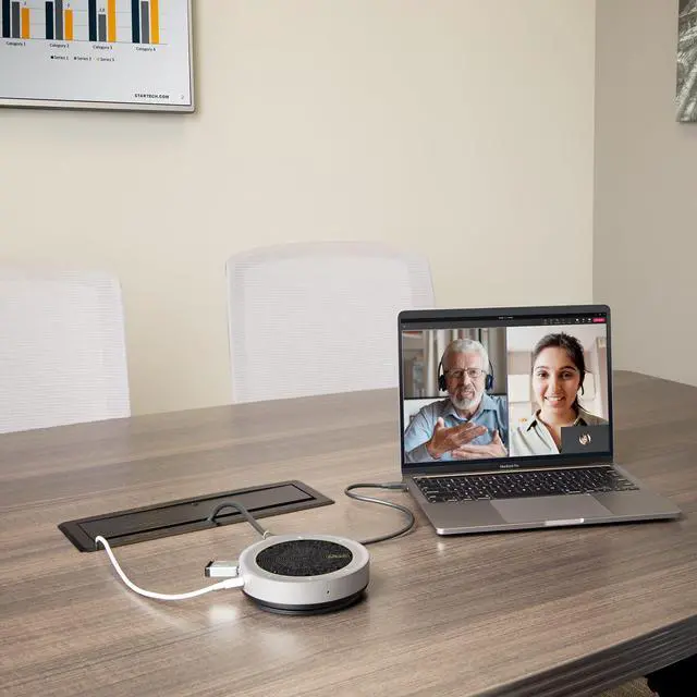 Alt view image 7 of 7 - StarTech.com USB-C Conference Speaker Mini Dock - Portable Boardroom Speaker and Multiport Adapter - USB-C to VGA/4K HDMI, 2x USB-A Hub, Mic/Speaker, Teams/Zoom/Softphone Speakerphone (DKTBRSPMPD)