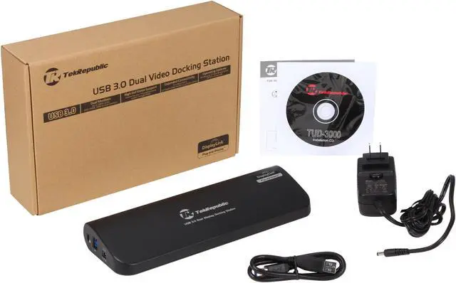 Alt view image 7 of 6 - Tek Republic TUD-3000 USB 3.0 Dual Display Docking Station