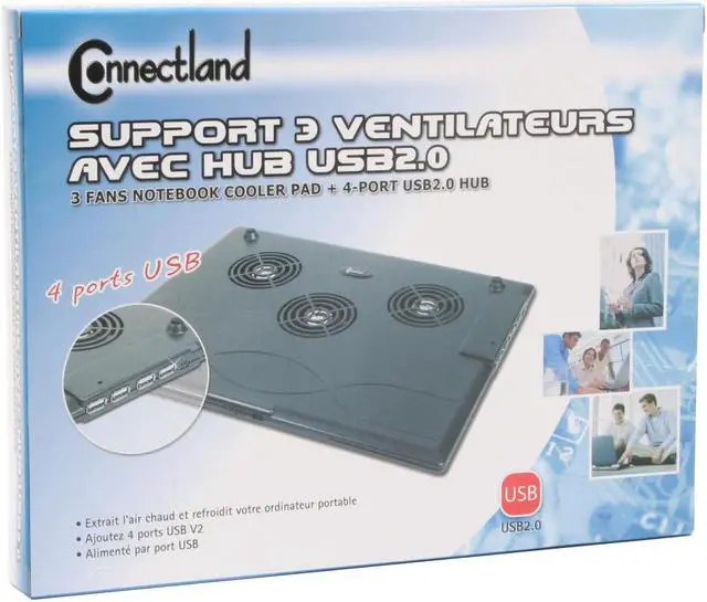 Alt view image 5 of 5 - SYBA Connectland Notebook Cooler Pad + 4 Ports USB 2.0 Hub SY-NBCP-4U