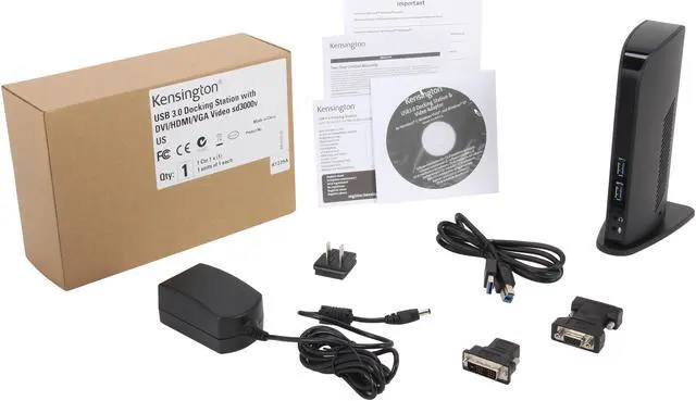 Alt view image 6 of 6 - Kensington Black K33970US USB 3.0 Docking Station with DVI/HDMI/VGA Video (sd3000v)