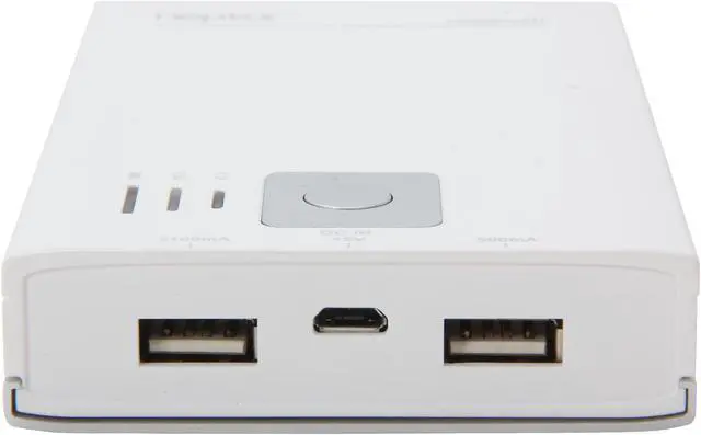 Alt view image 3 of 5 - Eagle Tech White 10000 mAh External Battery Pack w/ Dual USB for Tablets & Smartphones ET-NP100K-WH