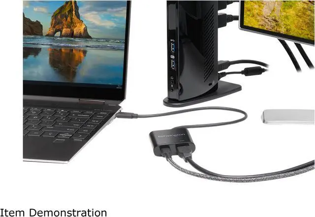 Alt view image 4 of 5 - Kensington Black K39100WW PD1000 USB-C 95W Power Delivery Dongle for USB 3.0 (Type A) Docking Stations