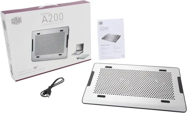 Alt view image 7 of 7 - Cooler Master NotePal A200 - Ultra Slim Laptop Cooling Pad with Dual 140 mm Fans and Aluminum Surface
