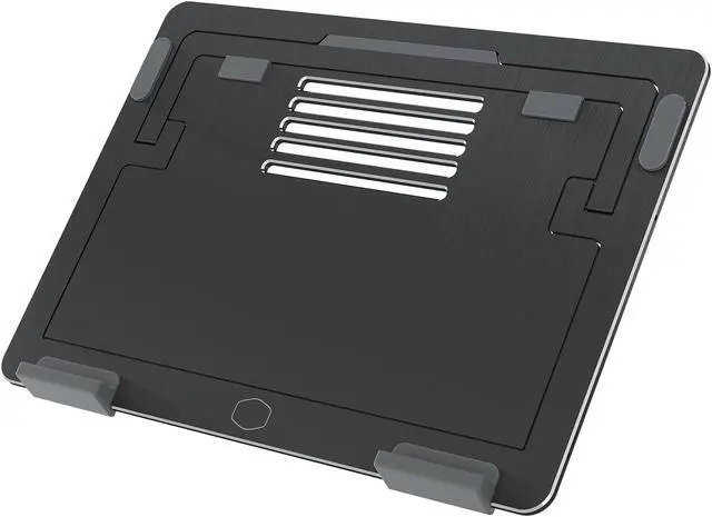 Alt view image 3 of 9 - CoolerMaster ErgoStand Air Black Laptop Cooler, Aluminum Alloy, Soft Rubber Padding, Ergonomic Versatility, Portable & Lightweight, Supports up to 15" Laptop