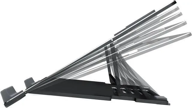 Alt view image 2 of 9 - CoolerMaster ErgoStand Air Black Laptop Cooler, Aluminum Alloy, Soft Rubber Padding, Ergonomic Versatility, Portable & Lightweight, Supports up to 15" Laptop