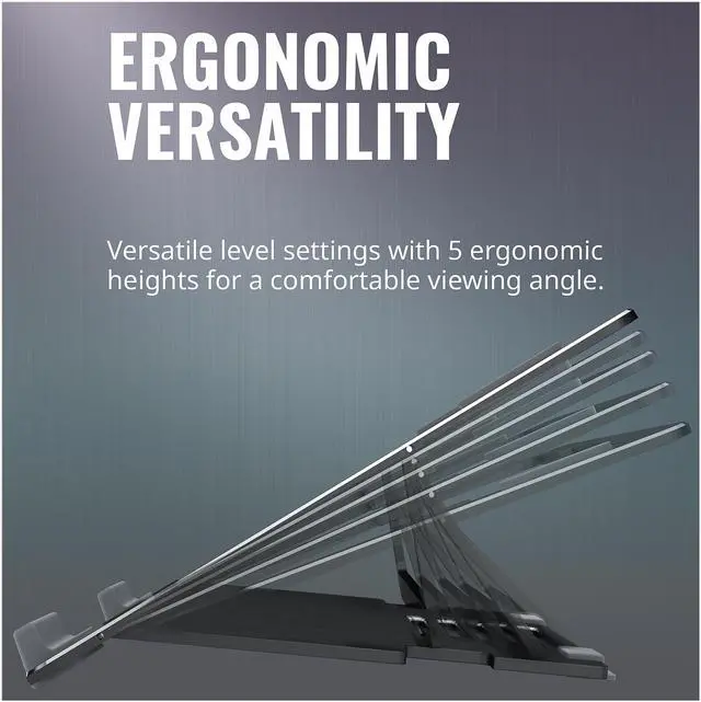 Alt view image 7 of 9 - CoolerMaster ErgoStand Air Black Laptop Cooler, Aluminum Alloy, Soft Rubber Padding, Ergonomic Versatility, Portable & Lightweight, Supports up to 15" Laptop