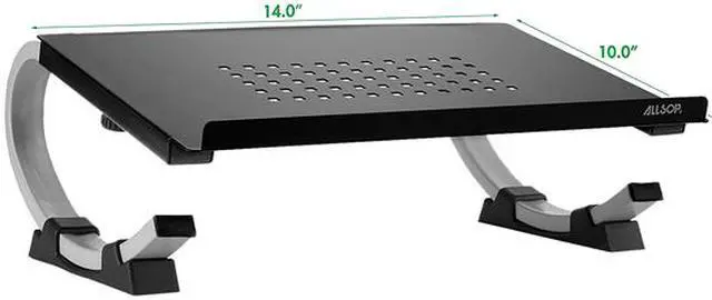 Alt view image 16 of 17 - Allsop Redmond Adjustable Laptop Stand, Vented Curved Sturdy Metal Ergonomic Riser (30498)