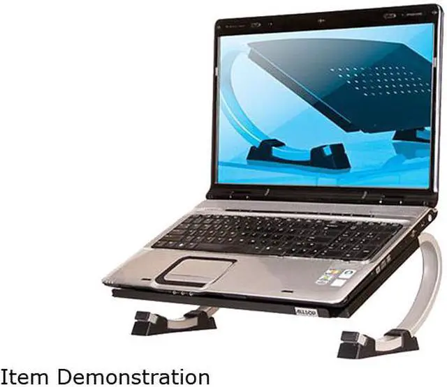 Alt view image 8 of 17 - Allsop Redmond Adjustable Laptop Stand, Vented Curved Sturdy Metal Ergonomic Riser (30498)