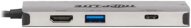 Alt view image 2 of 4 - Tripp Lite Gray U442-DOCK5-GY USB-C Dock, 4K HDMI, 3x USB-A Ports, Gbe, SD Card Reader, 100W PD 3.0