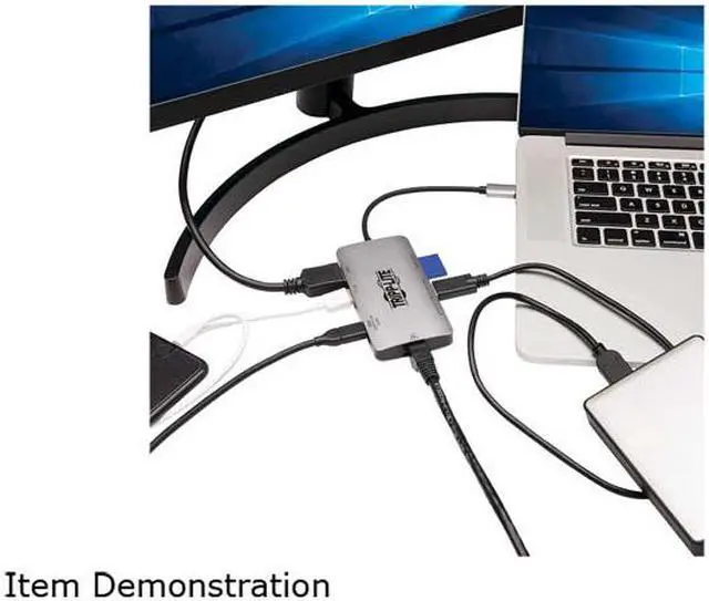 Alt view image 4 of 4 - Tripp Lite Gray U442-DOCK5-GY USB-C Dock, 4K HDMI, 3x USB-A Ports, Gbe, SD Card Reader, 100W PD 3.0